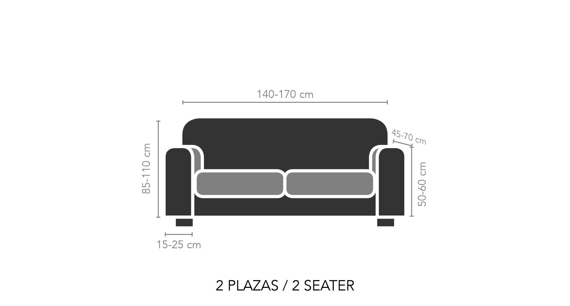 Ελαστικό Κάλυμμα Διθέσιου Καναπέ Akari Καφέ - MCDECOR 140x190 Ελαστικό Κάλυμμα Διθέσιου Καναπέ Akari Καφέ - MCDECOR 140x190