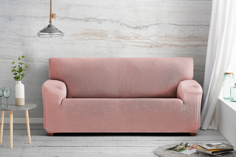 Ελαστικό Κάλυμμα Διθέσιου Καναπέ Tunez Ρόζ - MCDECOR 130x170