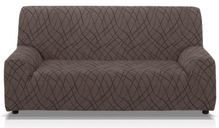 Ελαστικό Κάλυμμα Διθέσιου Καναπέ Waves Γκρι - MCDECOR 130x170