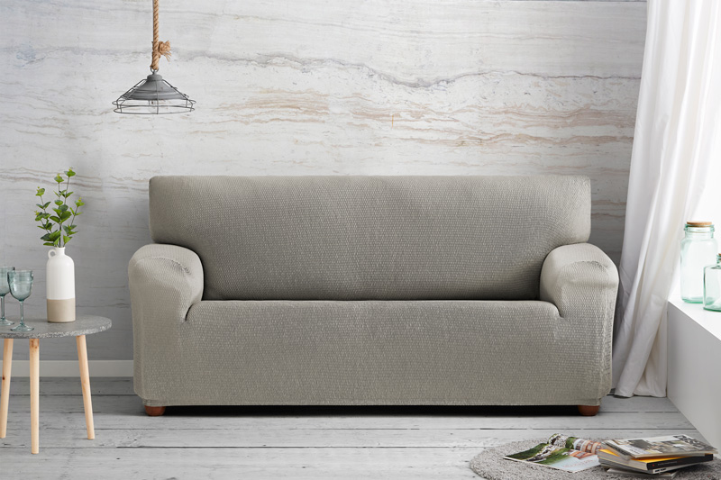 Ελαστικό Κάλυμμα Τετραθέσιου Καναπέ Tunez Γκρί Ανοιχτό - MCDECOR 220x270