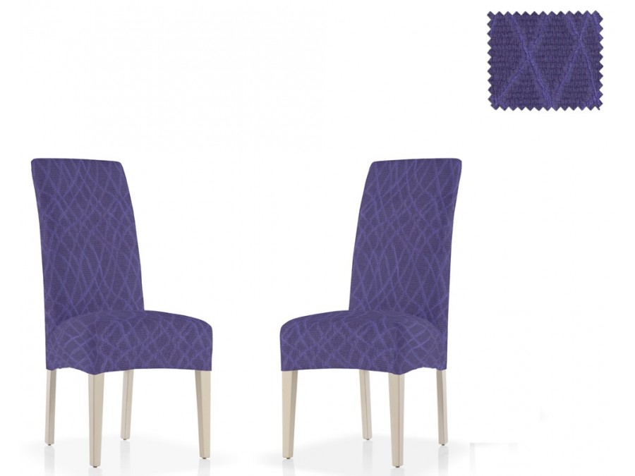 Σετ (2 Τμχ) Ελαστικά Καλύμματα Καρεκλών Με Πλάτη Waves Μπλε 40x50