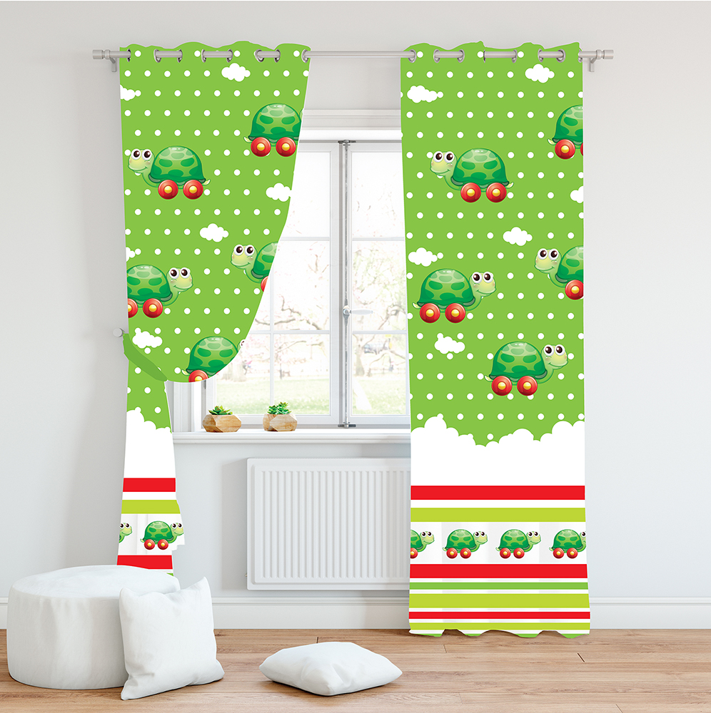 Παιδική Κουρτίνα με Τρούκς (140X280) Mcdecor Χελώνα - MCDECOR