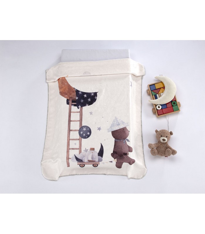 ΚΟΥΒΕΡΤΑ  LUMPY 80Χ110 Μπεζ σκαλα 100% polyester