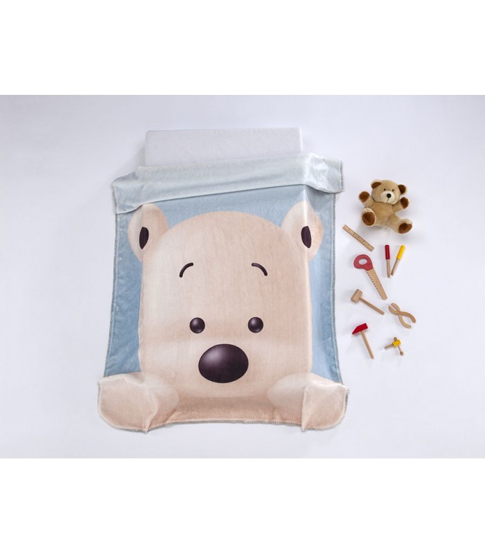 ΚΟΥΒΕΡΤΑ MORA  LUMPY 110Χ140 αρκούδος  100%POL