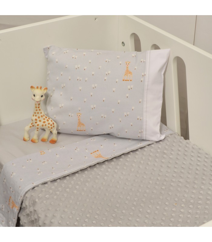 Κουβέρτα λίκνου διπλής όψης Minky Sophie La Girafe σχ 505
