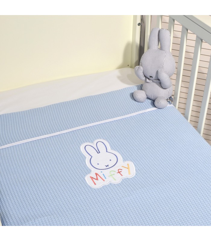 Miffy Des.11 Πικέ Αγκαλιάς Σιέλ 80x100