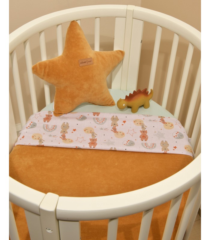 Minky Κουβέρτα Des.410  Αγκαλιάς Διπλής Όψης 75x95  Oliver Baby