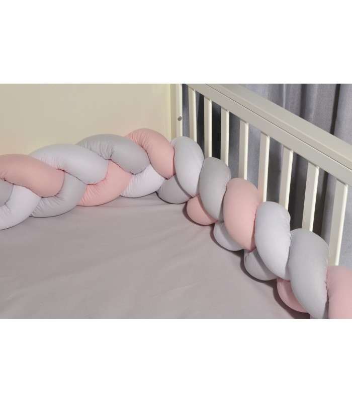 Oliver Baby Des.3125 πλεξούδα Λευκό-Γκρι-Ροζ Βαμβακερή 20x200