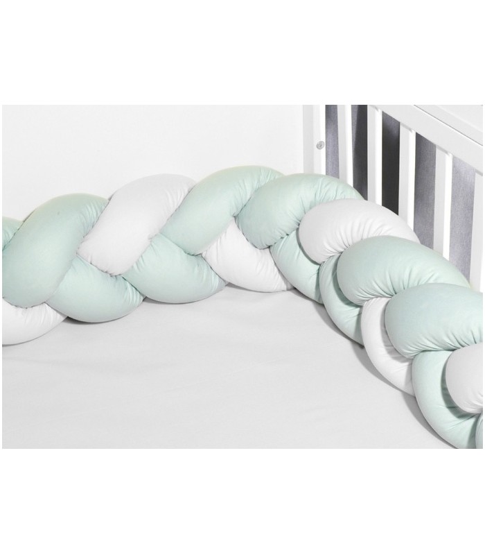 Oliver Baby Des.3130 πλεξούδα Λευκή-Μέντα τριπλή Βαμβακερή 20x200
