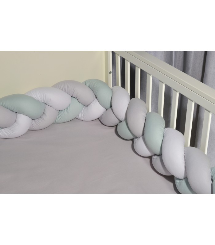 Oliver Baby Des.3135 πλεξούδα Λευκό-Μέντα-Γκρι  Βαμβακερή 20x200