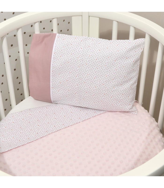 Oliver Baby Des.402 Minky Κουβέρτα Κούνιας Διπλής Όψης Σάπιο Μήλο 100x150