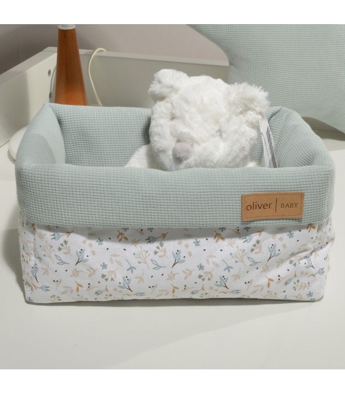 Oliver Baby Des.403 Καλάθι Αποθήκευσης Διπλής Όψης 25x15x13 ύψος  Μέντα