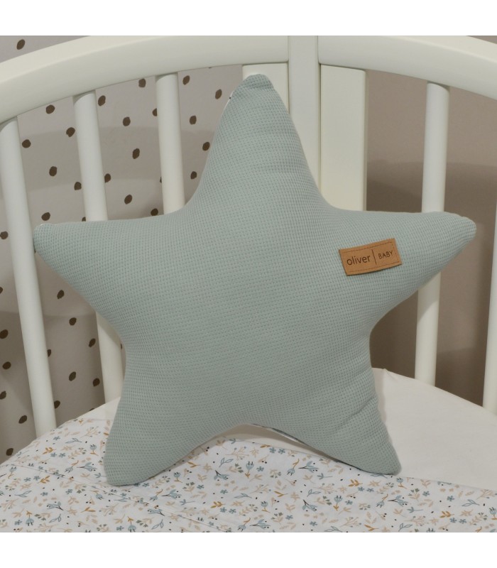 Oliver Baby Des.403 Μαξιλάρι Διακοσμητικό Αστέρι Διπλής Όψης  Μέντα 37x37