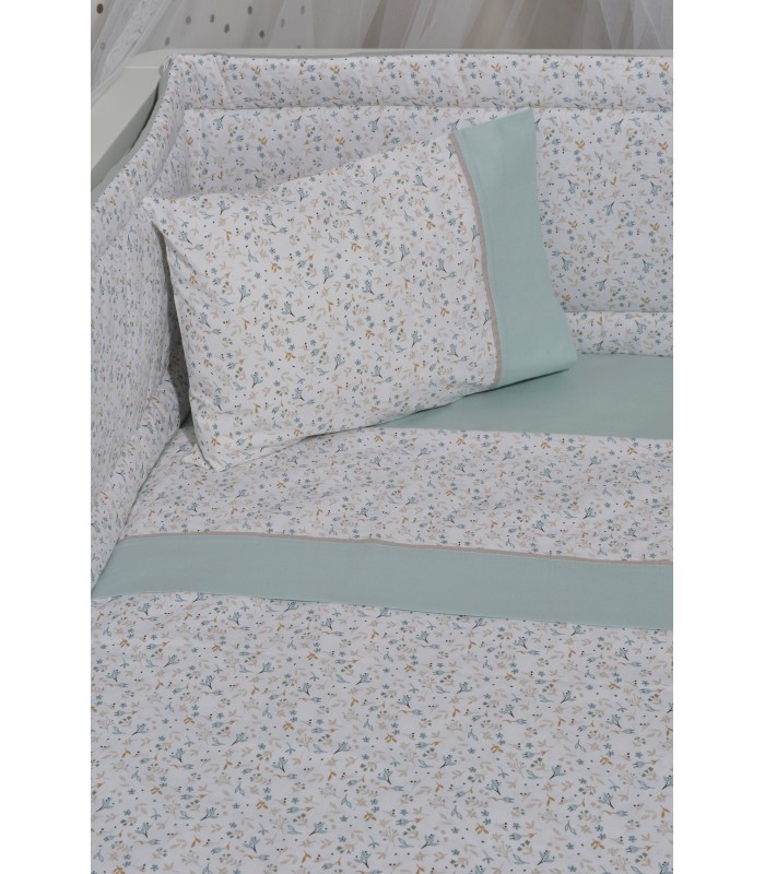 Oliver Baby Des.403 Σεντόνια Κούνιας Σετ 3τ -110x170 Μέντα