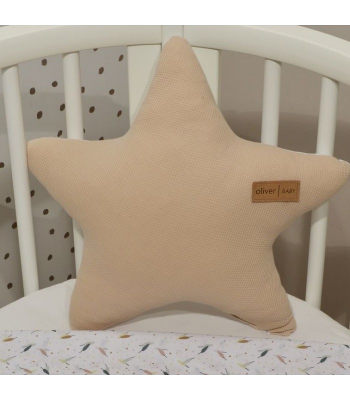 Oliver Baby Des.404 Μαξιλάρι Διακοσμητικό Αστέρι Διπλής Όψης  Μπεζ 37x37
