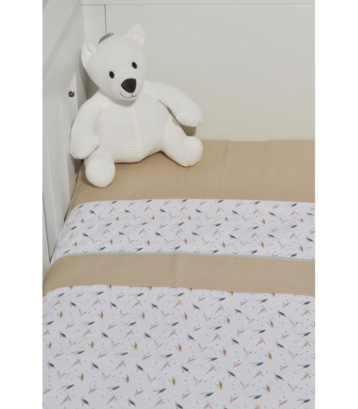 Oliver Baby Des.404 Σεντόνια Λίκνου Σετ 2τ -75x110-100% Βαμβάκι Μπεζ