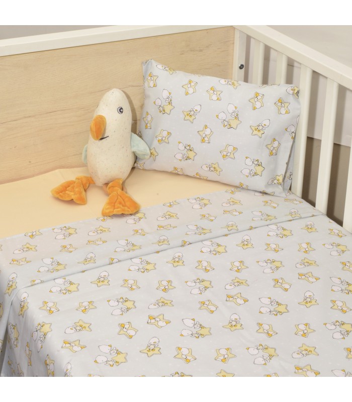 Oliver Baby Σχέδιο 210 Σεντόνια Κούνιας Εμπριμέ 100% βαμβάκι - 3 τεμ 110x160 - Ελληνικής ραφής