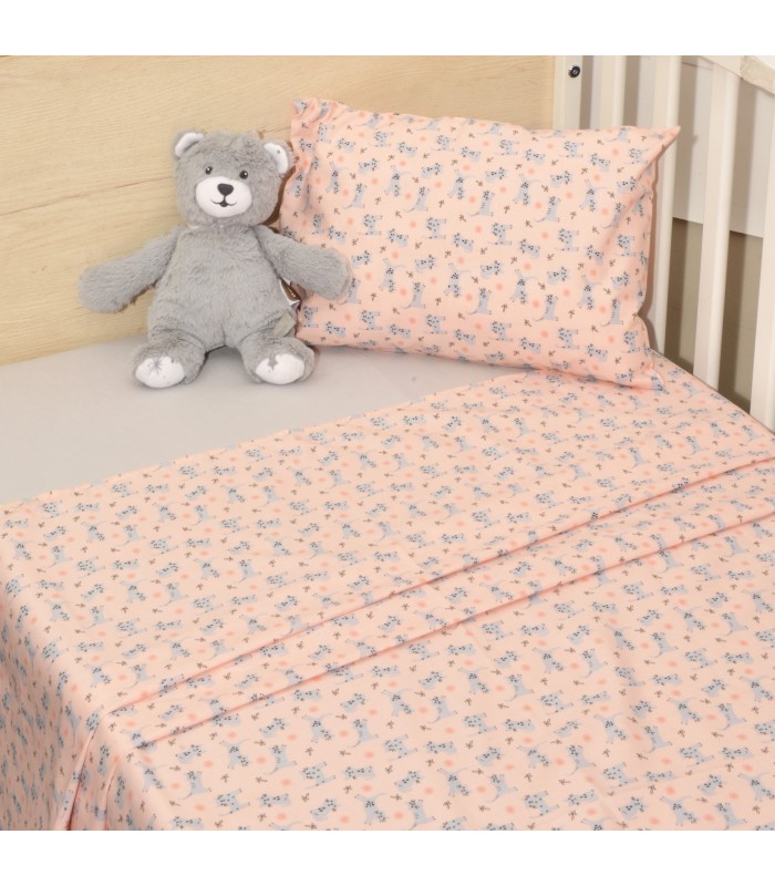 Oliver Baby Σχέδιο 215 Σεντόνια Κούνιας Εμπριμέ 100% βαμβάκι - 3 τεμ 110x160 - Ελληνικής ραφής
