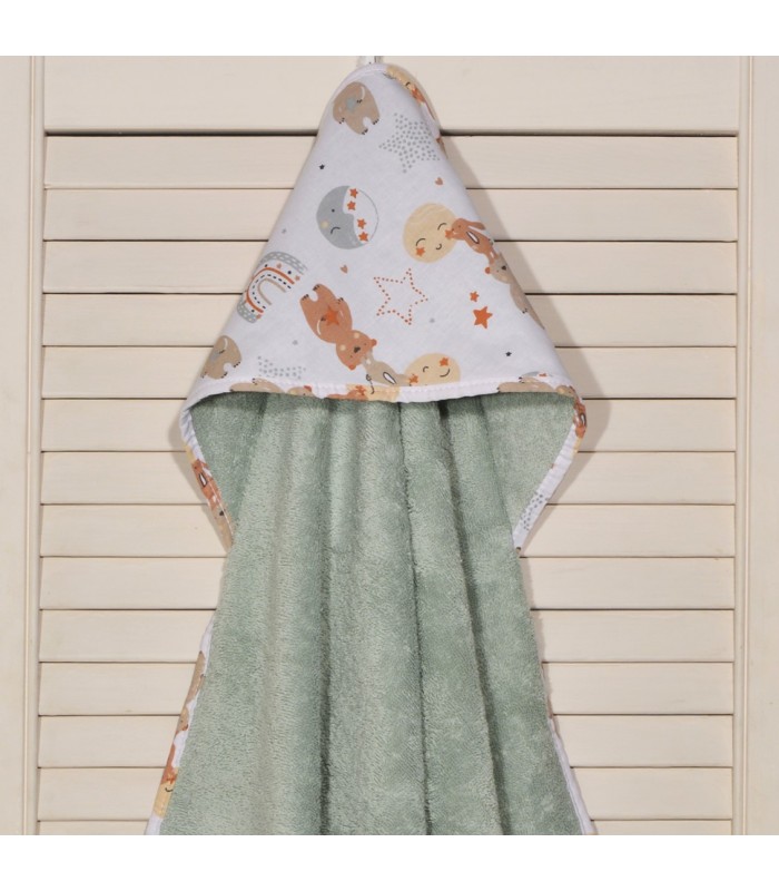 Oliver Baby μπουρνούζι μέντα Σχέδιο 413-1 75χ75 100% βαμβάκι 450grs/sqm Oliver Baby