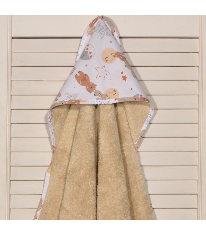 Oliver Baby μπουρνούζι μπεζ Σχέδιο 410-1 75χ75 100% βαμβάκι 450grs/sqm Oliver Baby