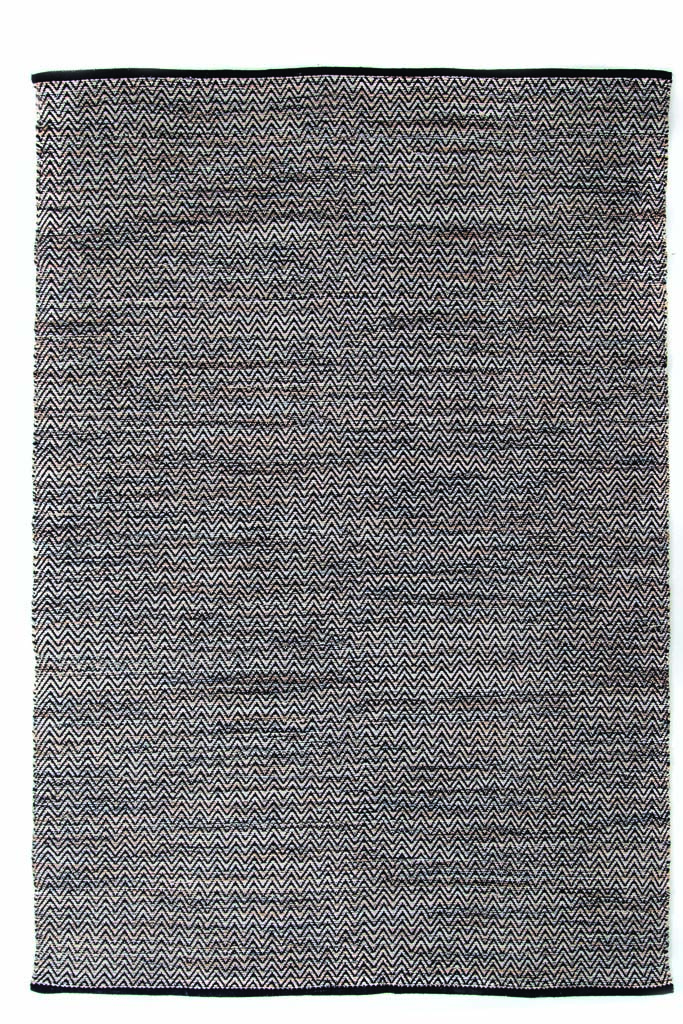 χαλί urban cotton kilim venza black royal carpet - 70 x 140 cm