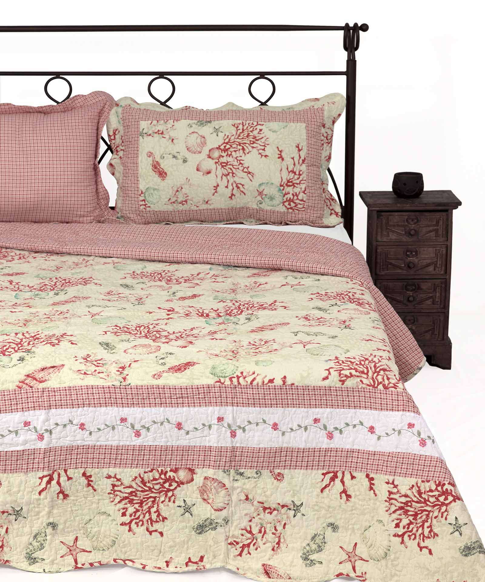 Κουβερλί Σετ Υπέρδιπλο 220x240 Silk Fashion 1017 Ρόζ