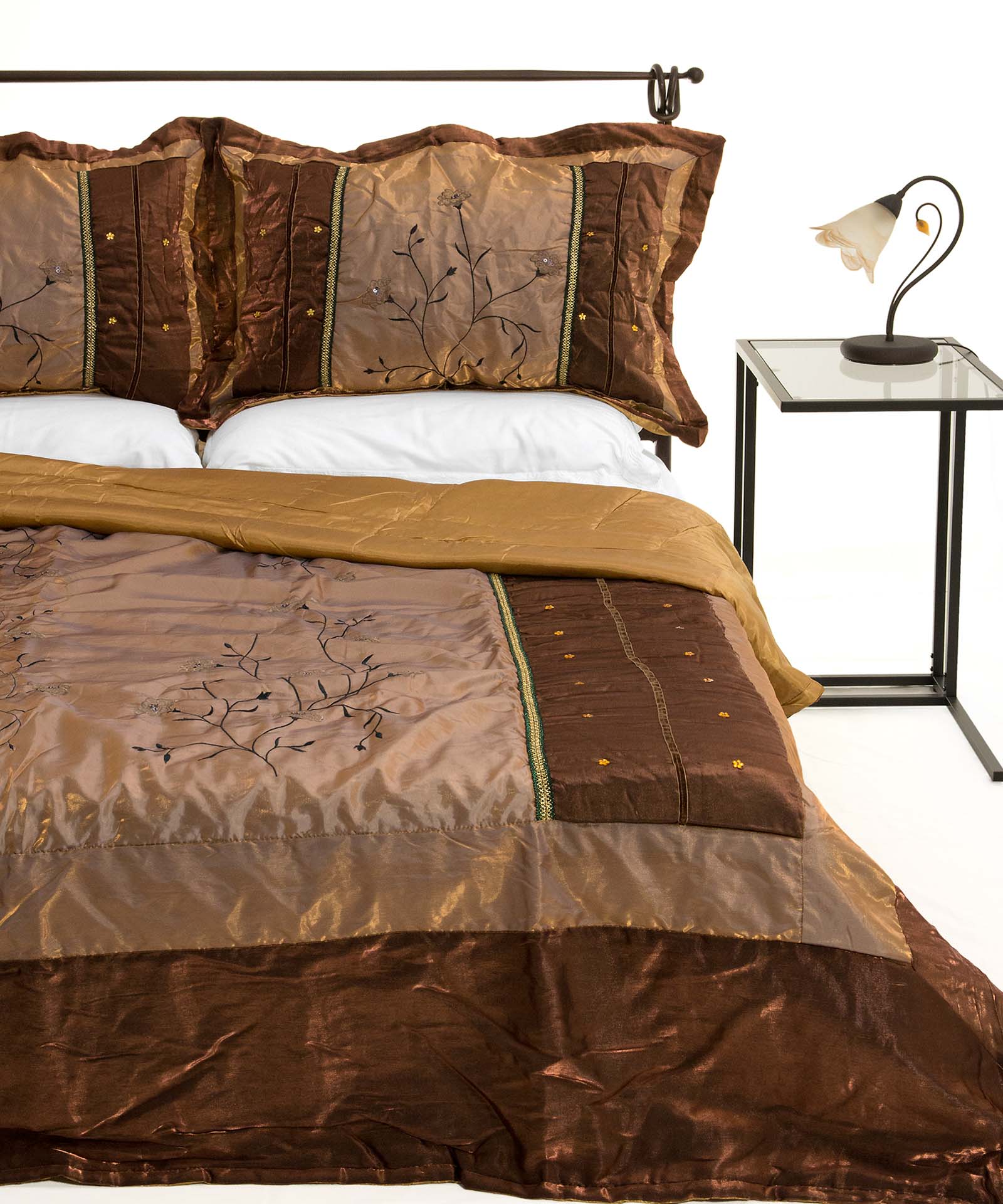 Κουβερλί Σετ Μονό 160x220 Silk Fashion 10507 Καφέ