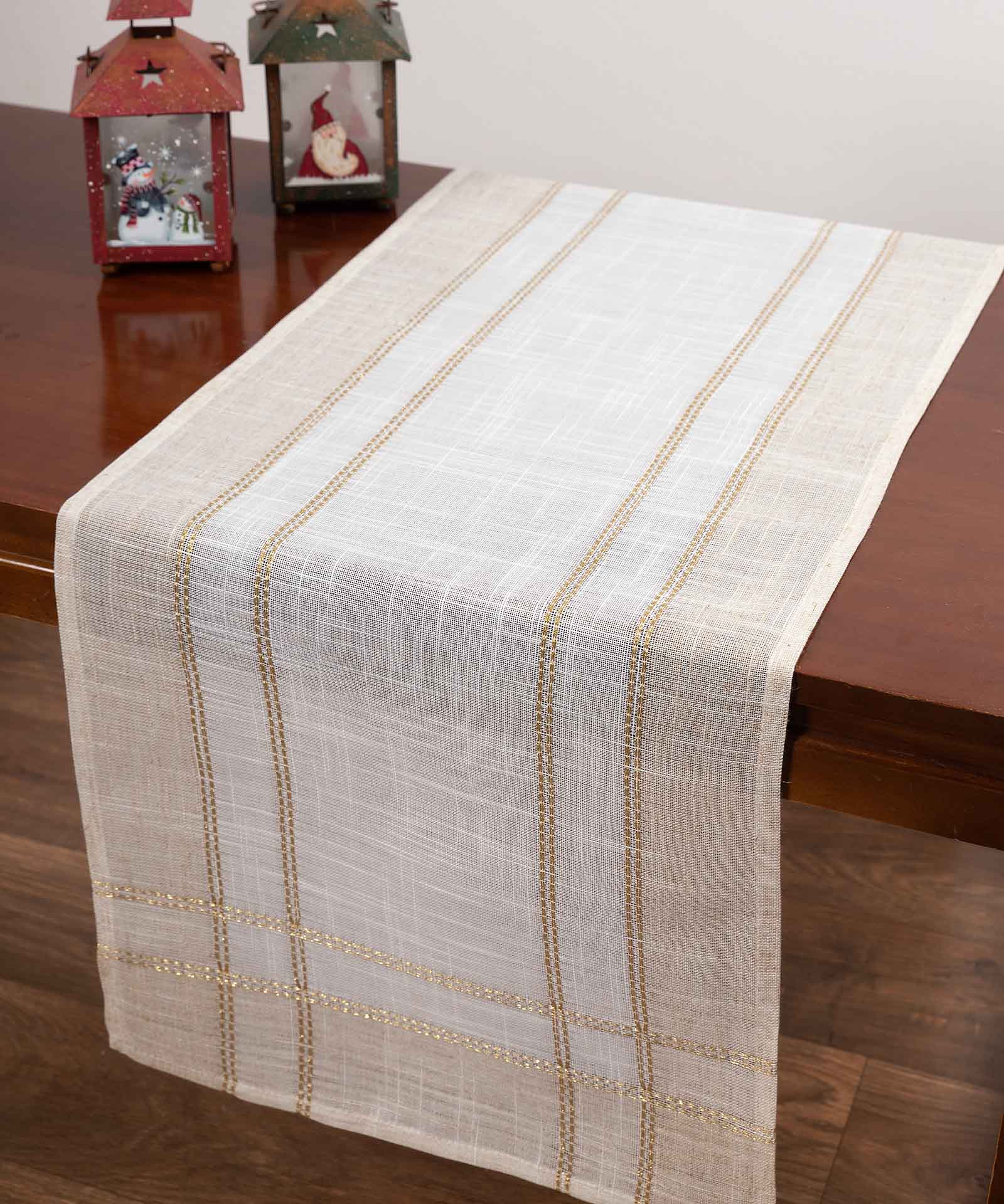 Τραπεζομάντηλο Χριστουγενιάτικο 160x300 Silk Fashion 2448 Ivory