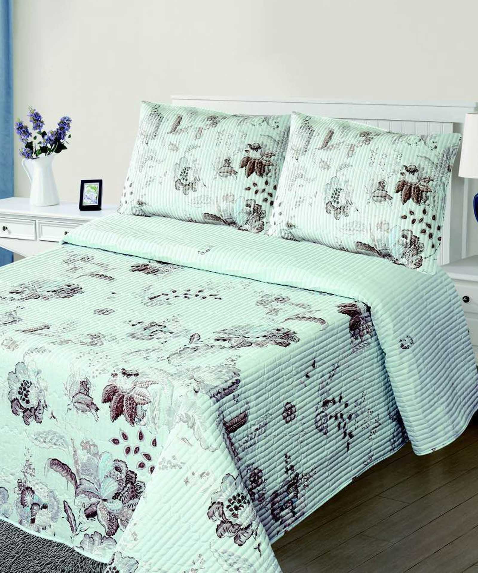 Κουβερλί Σετ Υπέρδιπλο 220x240 Silk Fashion 5305 Σιέλ