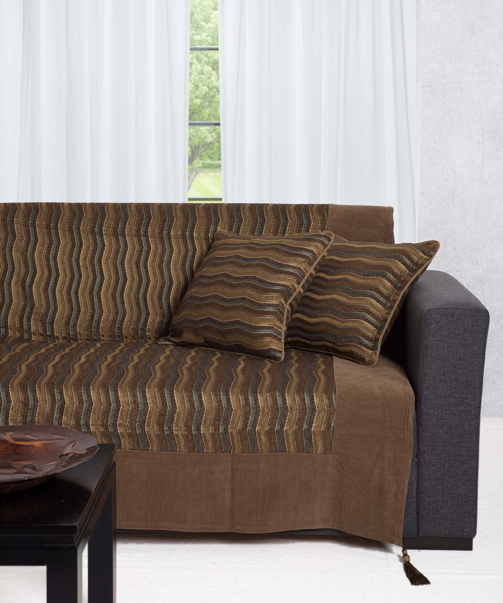 Ριχτάρι Τετραθέσιος 180x320 Silk Fashion 602 κύμα   Λαδί
