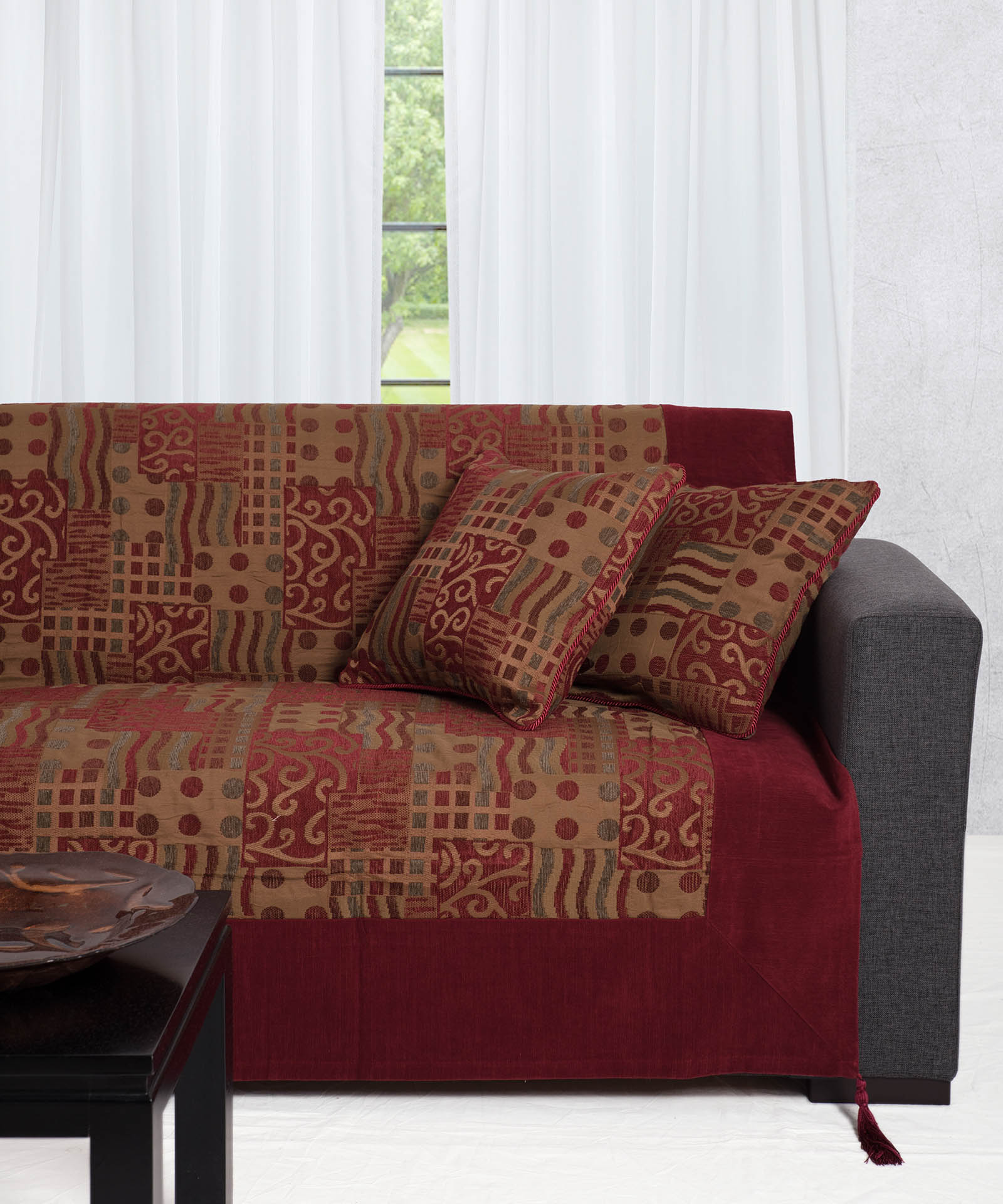 Ριχτάρι Πολυθρόνας 150x180 Silk Fashion 602 πυκνό   Μπορντώ