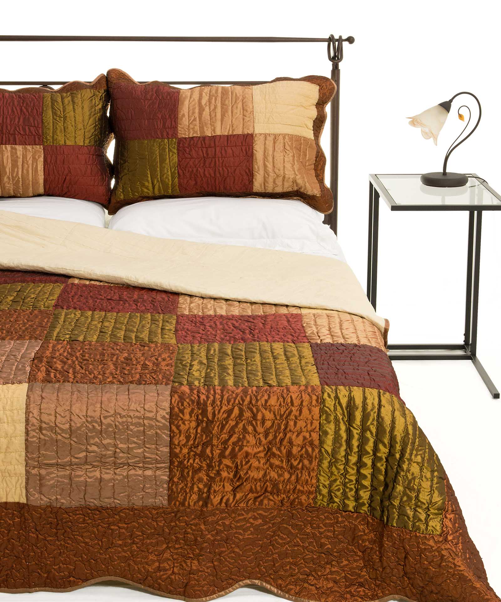 Κουβερλί Σετ Υπέρδιπλο 220x240 Silk Fashion 6155 Κεραμιδί