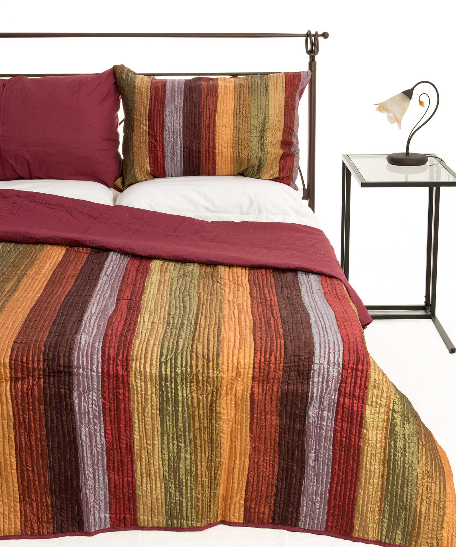 Κουβερλί Σετ Υπέρδιπλο 220x240 Silk Fashion 6329 Μπορντώ