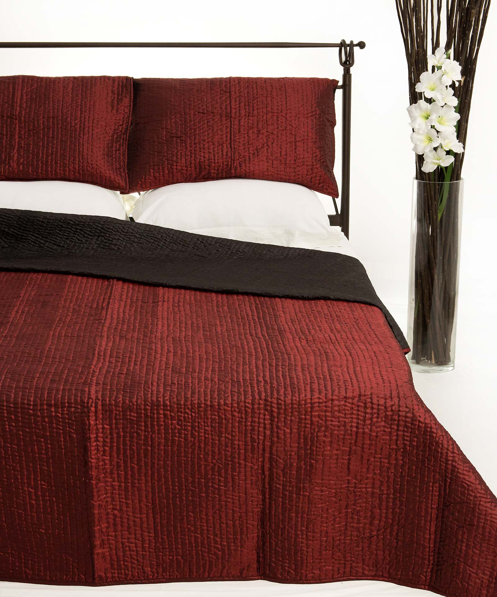 Κουβερλί Σετ Υπέρδιπλο 220x240 Silk Fashion 6330 Μπορντώ