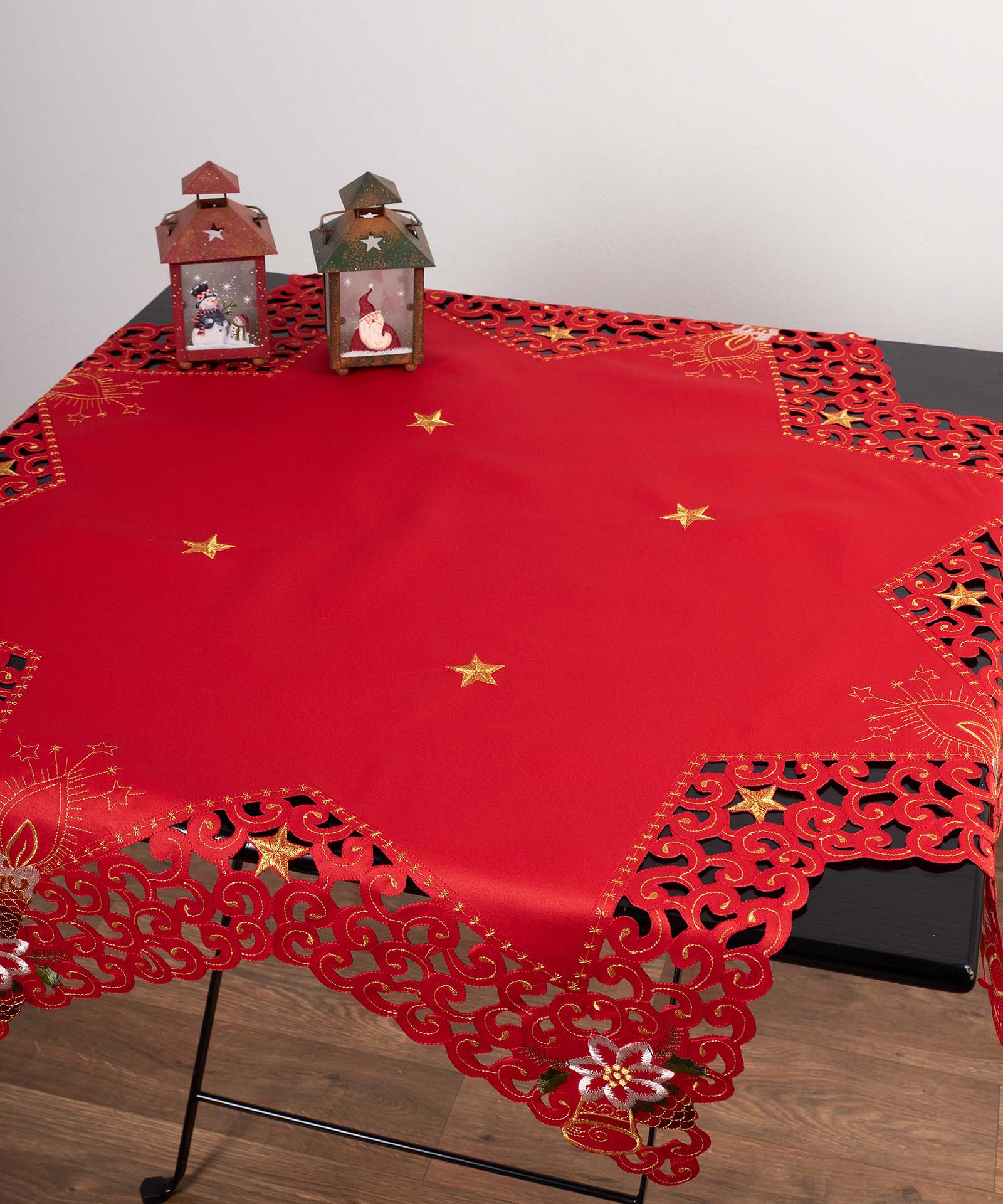 Τραπεζοκαρέ Χριστουγενιάτικο 140x140 Silk Fashion 8213 Star