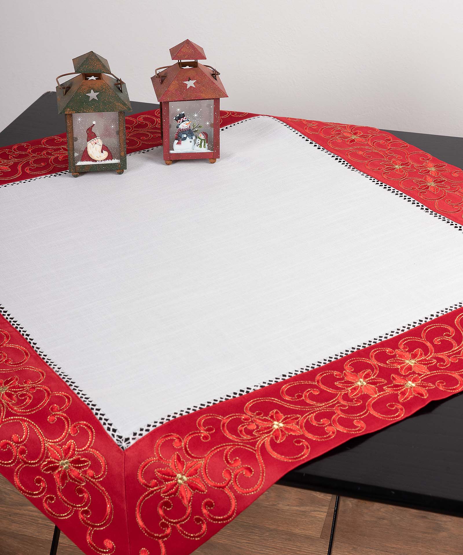 Τραπεζομάντηλο Χριστουγενιάτικο 160x220 Silk Fashion 9016 Κόκκινο