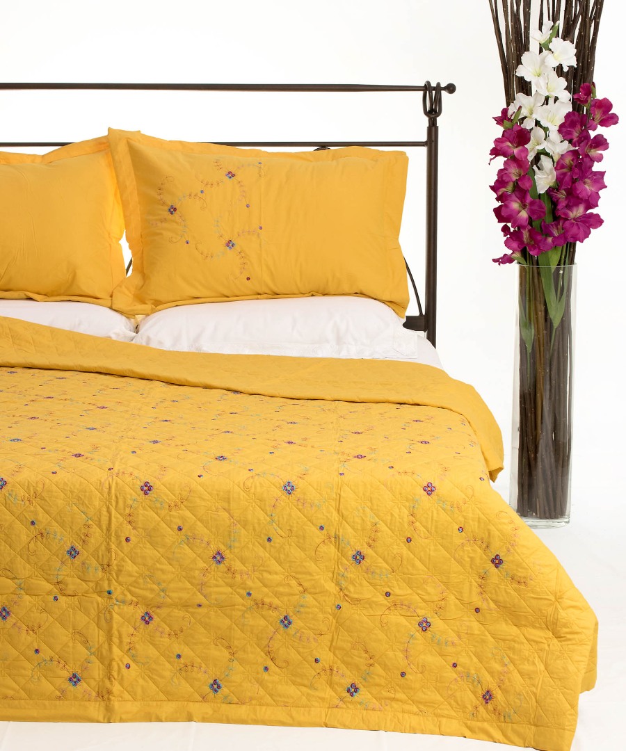 Κουβερλί Σετ Υπέρδιπλο 220x240 Silk Fashion 024 Κίτρινο