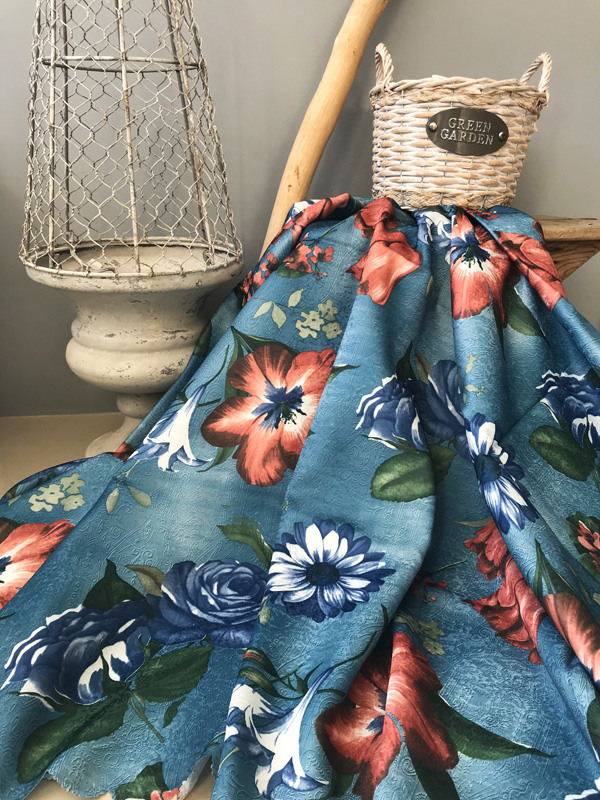 Τραπεζομάντηλο Αλέκιαστο 170x250 Silk Fashion 03-95 Μπλέ