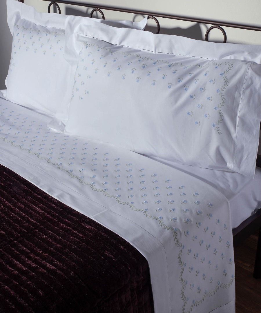 Σεντόνια Σετ Χειροποιητα Με Κέντημα 225x270 Silk Fashion 2806A  Λευκο Σιελ Σεντόνια Σετ Χειροποιητα Με Κέντημα 225x270 Silk Fashion 2806A  Λευκο Σιελ