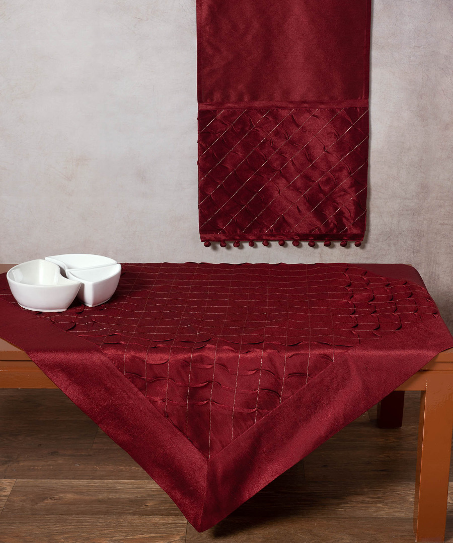 Τραπεζοκαρέ 140x140 Silk Fashion 3874 Μπορντώ