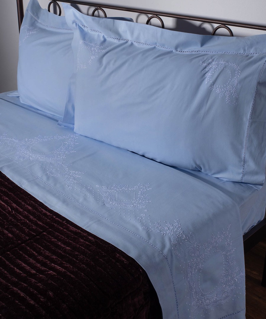 Σεντόνι Σετ Χειροποίητο 225x270 Silk Fashion 624 Σιέλ