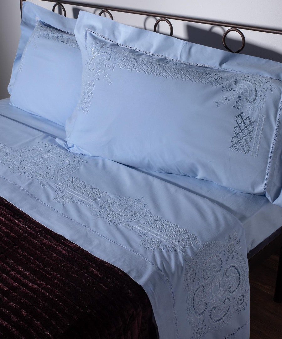 Σεντόνι Σετ Χειροποίητο 225x270 Silk Fashion 710 Σιελ