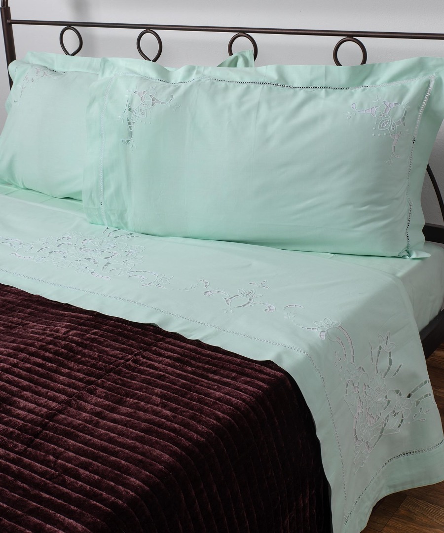 Σεντόνι Σετ Χειροποίητο Κοφτό 225x270 Silk Fashion 800 Πρασινο
