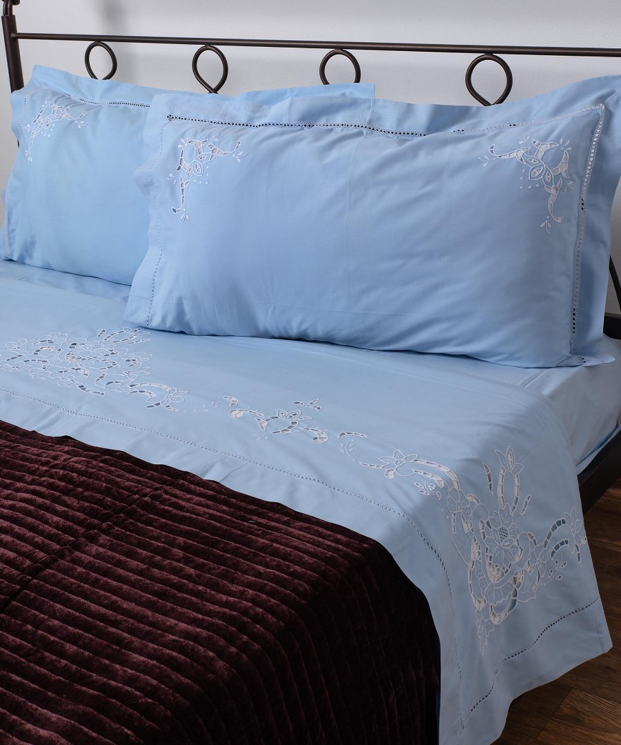 Σεντόνι Σετ Χειροποίητο Κοφτό 225x270 Silk Fashion 800 Σιελ Σεντόνι Σετ Χειροποίητο Κοφτό 225x270 Silk Fashion 800 Σιελ