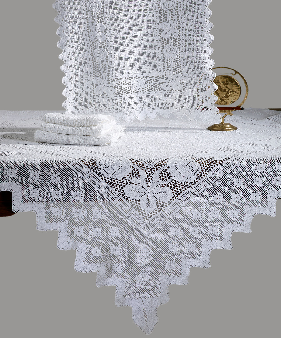 Χειροποίητο πλεκτό μερσεριζέ τραπεζομάντηλο 187 (170cm x 170cm)