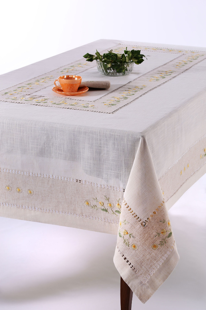Χειροποίητο τραπεζομάντηλο 9858 (170cm x 220cm) κίτρινο