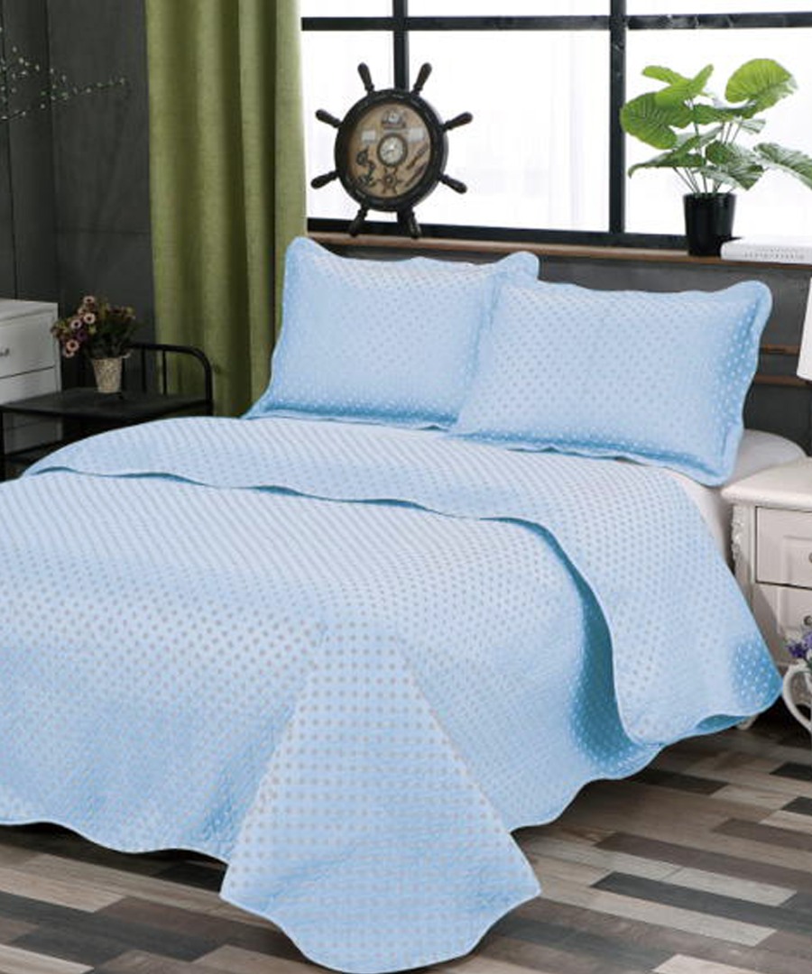 Κουβερλί Σετ Μονό 160x220 Silk Fashion Dot Siel