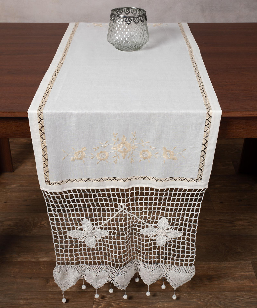 Τραβέρσα 50x200 Silk Fashion Ρουμάνικη Εκρού