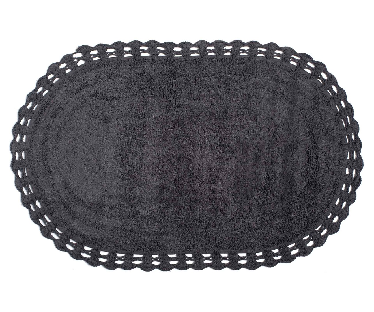 Πατάκι Μπάνιου 60x100 Silk Fashion Oval Σκούρο Γκρί