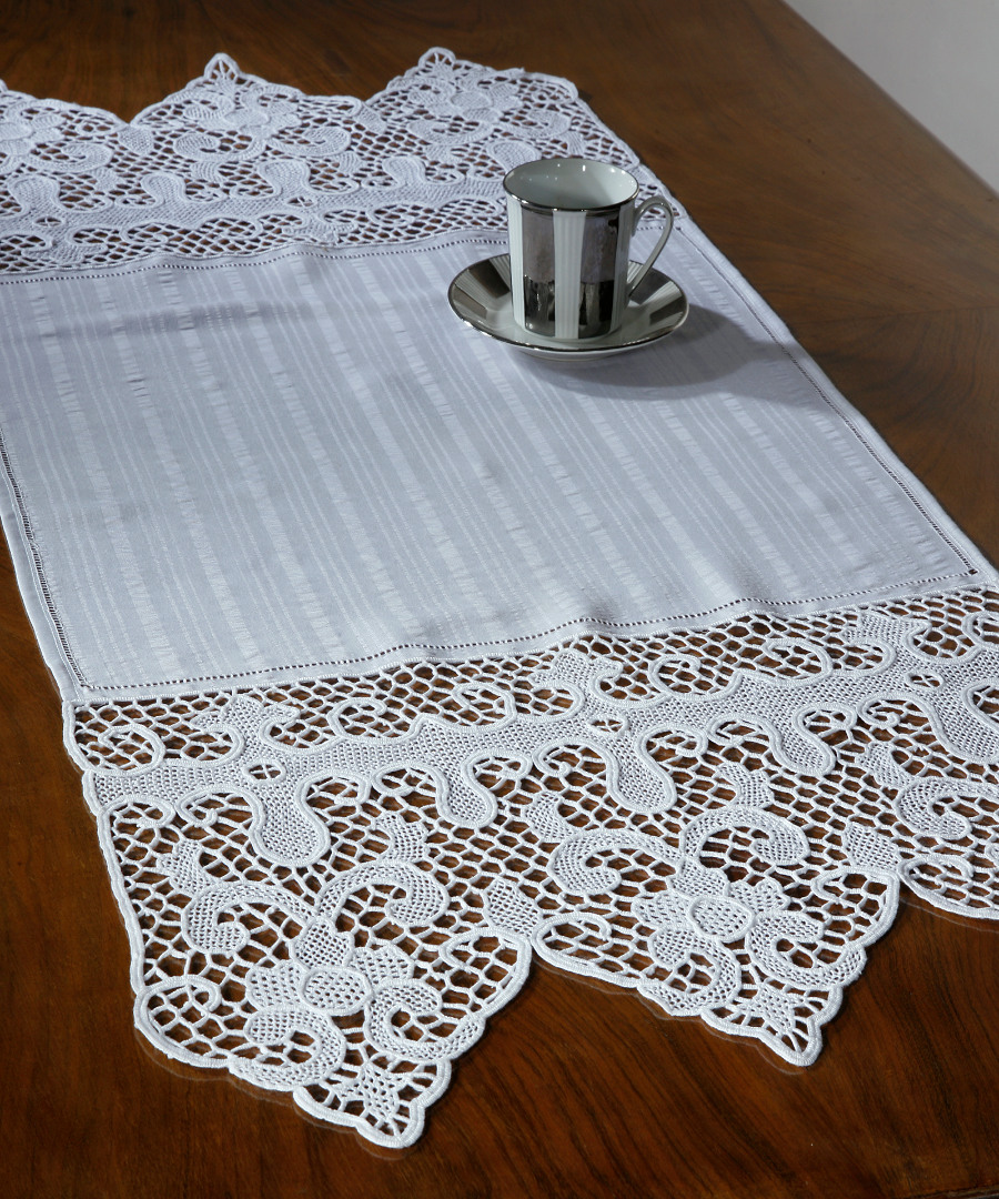 Τραβέρσα 50x110 Silk Fashion Βενίς Λευκή